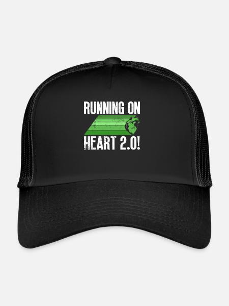 Transplantation cardiaque Don d’organes Greffe - Casquette trucker  - noir/noir - Devant