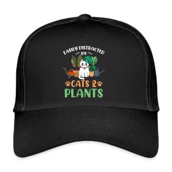 Chats Plantes Plantes De Jardin Amoureux Des Plantes - Casquette trucker  - noir/noir - Devant