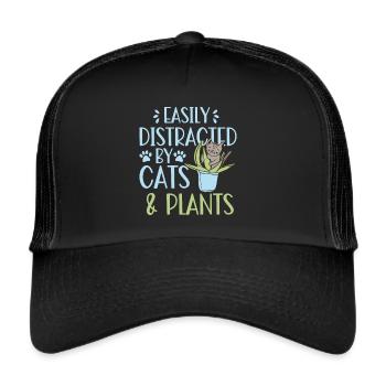 Chats Plantes Plantes De Jardin Amoureux Des Plantes - Casquette trucker  - noir/noir - Devant