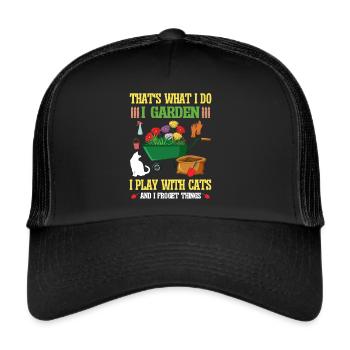 Chats Plantes Plantes De Jardin Amoureux Des Plantes - Casquette trucker  - noir/noir - Devant