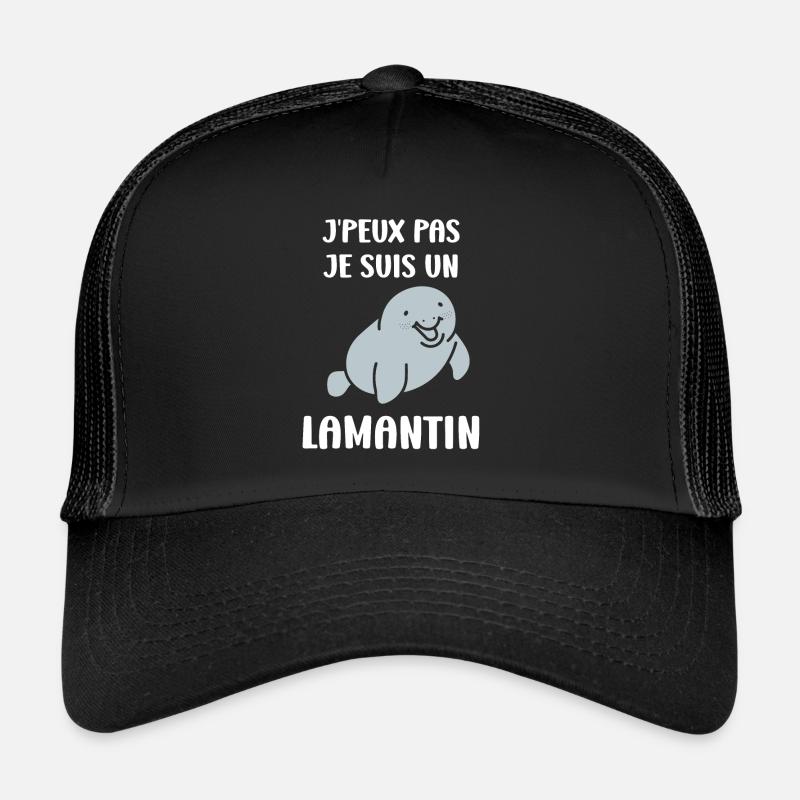 Drôle bébé minimaliste simple petit lamantin - Casquette trucker - noir/noir