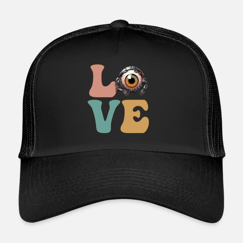 Weirdcore Robot Cyborg Cyber Eyeball Effrayant Casquette trucker 