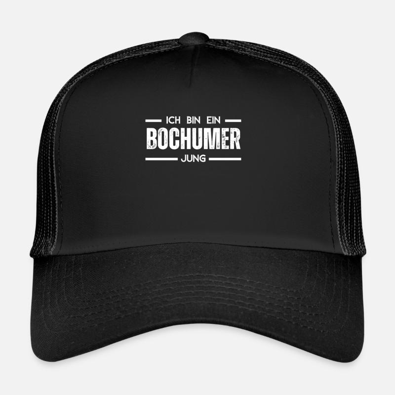 Ich bin ein Bochumer Jung - Trucker Cap - Schwarz/Schwarz