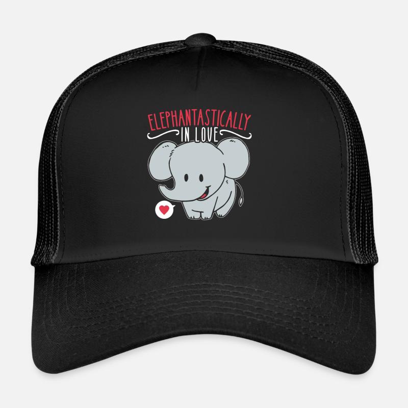 14 février Cadeau de la Saint-Valentin éléphant mignon Casquette trucker 