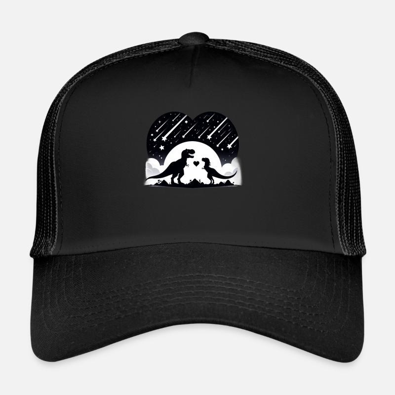 Dino Love T-Rex Meteor Shower Saint-Valentin Casquette trucker 