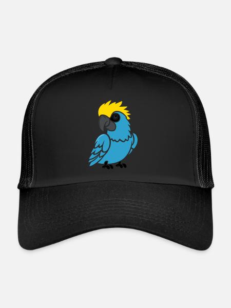 Humor little parrot - Trucker Cap - black/black - Front