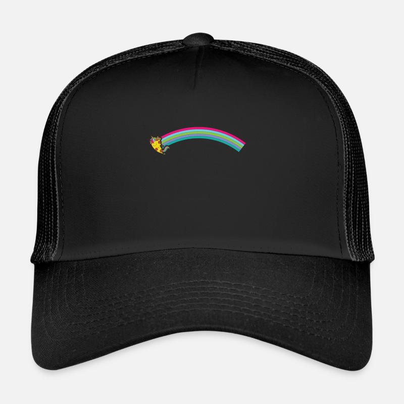 Pizza Unicorn with Rainbow Trucker Cap