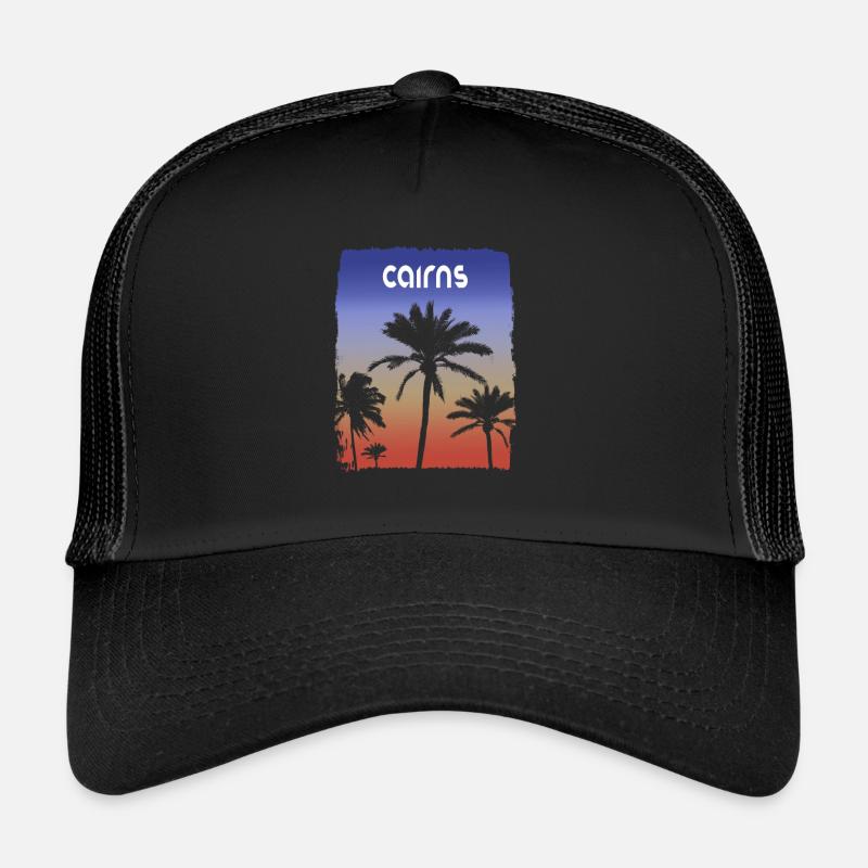 Cairns Australie coucher de soleil vacances Souvenir Palm Casquette trucker 