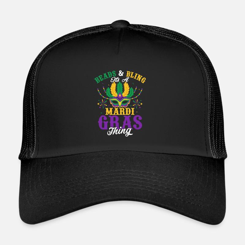 Perles & Bling c’est un Mardi Gras chose Party Carniv Casquette trucker 