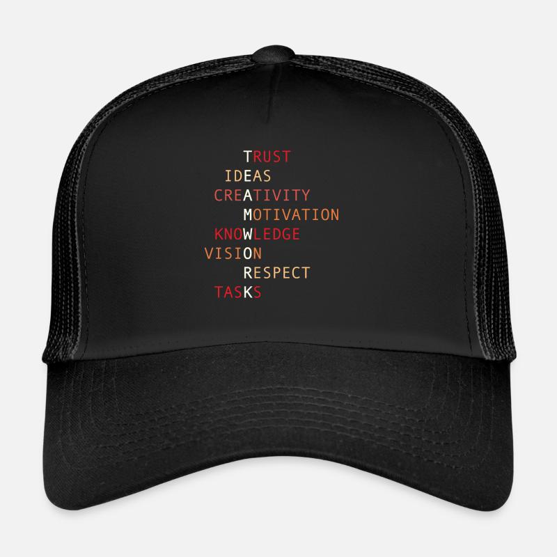Travail d’Équipe - Casquette trucker  - noir/noir