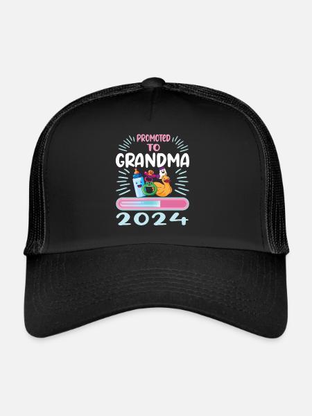 Granny 2024 Granny-to-be 2024 Loading - Trucker Cap - black/black - Front