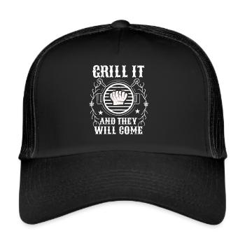 BBQ Smoker Meat Grilling Funny - Trucker Cap - black/black - Front