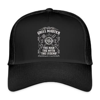 BBQ Smoker Meat Grilling Funny - Trucker Cap - black/black - Front