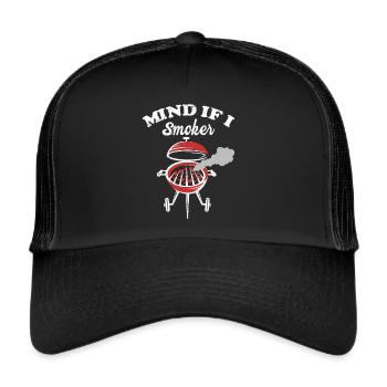 BBQ Smoker Meat Grilling Funny - Trucker Cap - black/black - Front