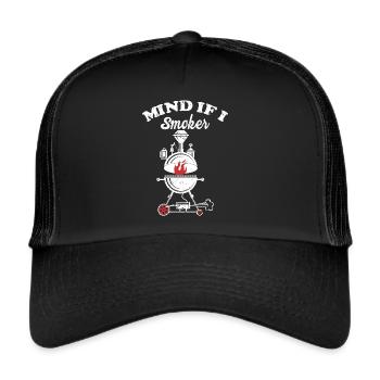 BBQ Smoker Meat Grilling Funny - Trucker Cap - black/black - Front