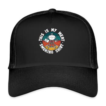 BBQ Smoker Meat Grilling Funny - Trucker Cap - black/black - Front