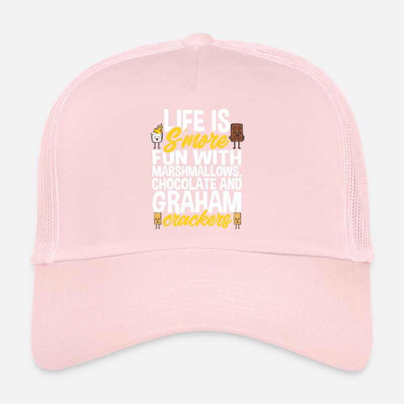 S'more Campfire Marshmallow Camping Trucker Cap