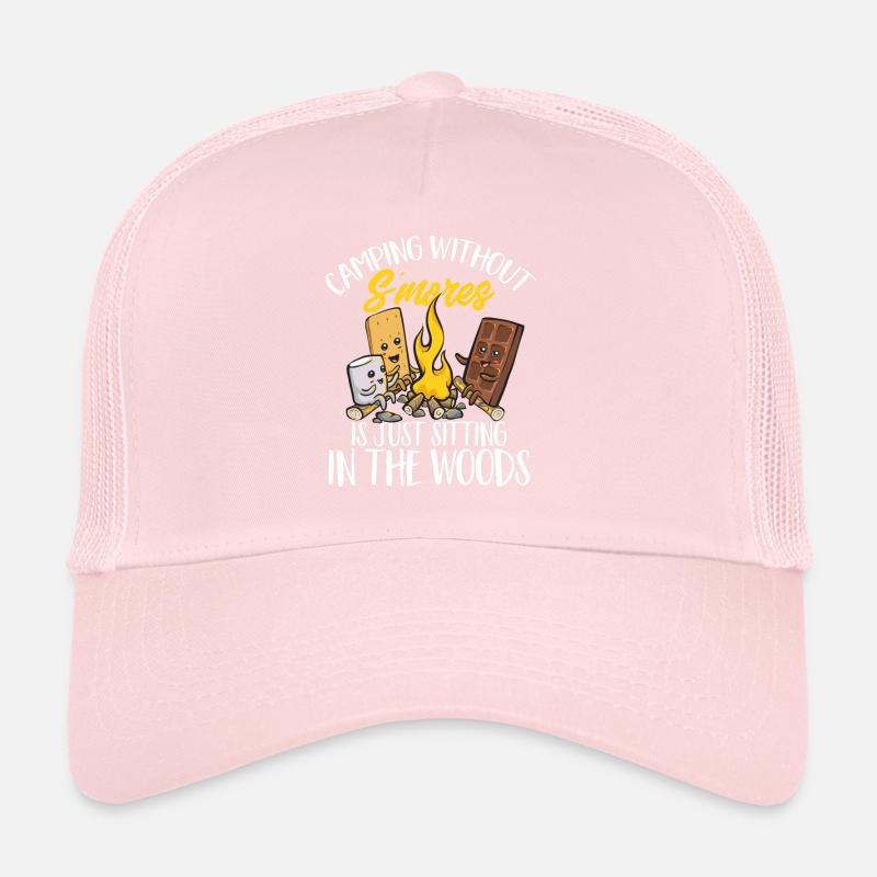 S'more Campfire Marshmallow Camping Trucker Cap