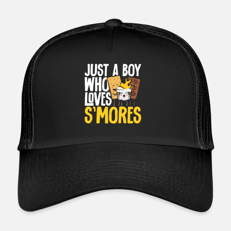 S'more Campfire Marshmallow Camping Trucker Cap