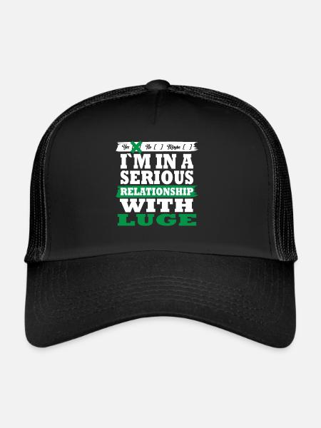Mensonge Ma relation sérieuse drôle - Casquette trucker  - noir/noir - Devant