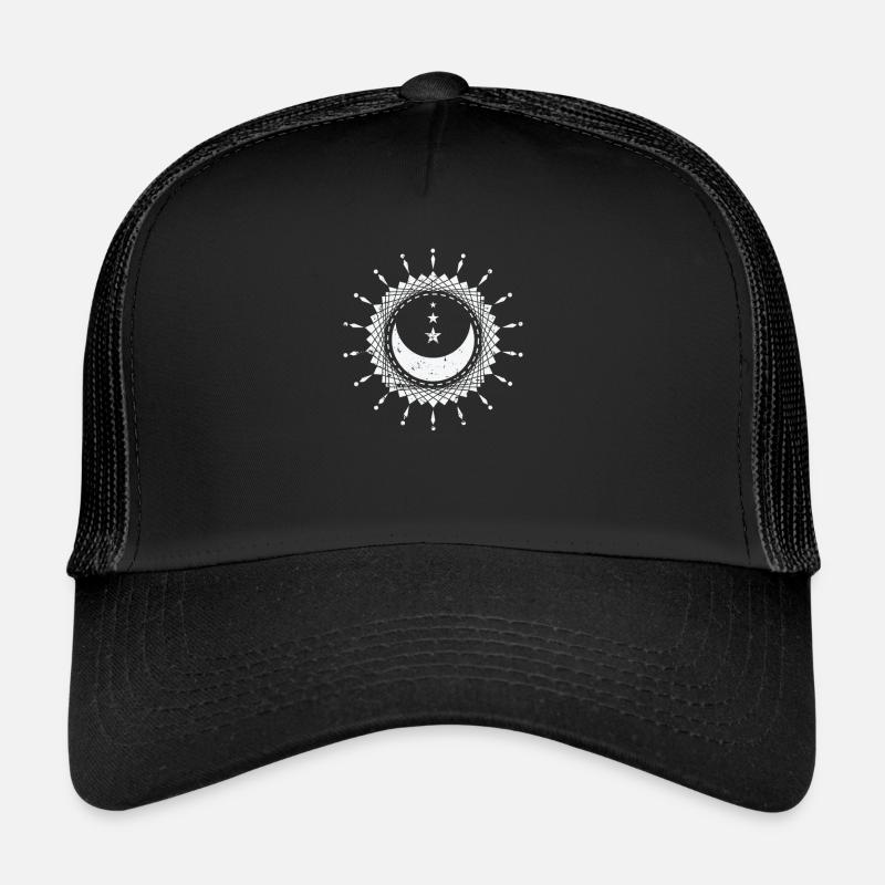 Moon with Shapes Night Sky Globe Trucker Cap