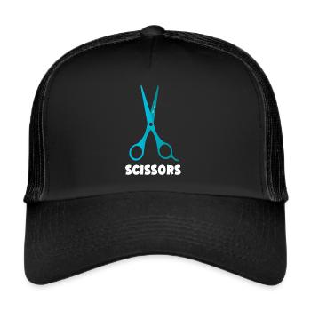 Ciseaux Papier Pierre Drôle Groupe Kawaii - Casquette trucker  - noir/noir - Devant