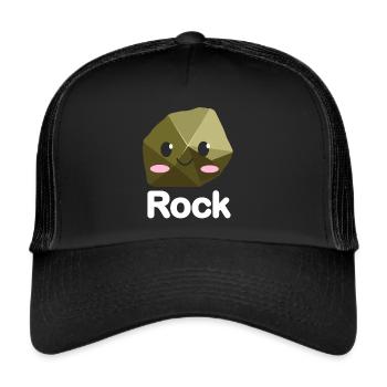 Ciseaux Papier Pierre Drôle Groupe Kawaii - Casquette trucker  - noir/noir - Devant