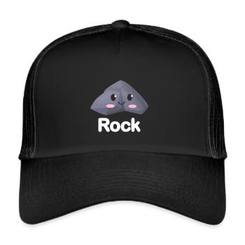 Ciseaux Papier Pierre Drôle Groupe Kawaii - Casquette trucker  - noir/noir - Devant