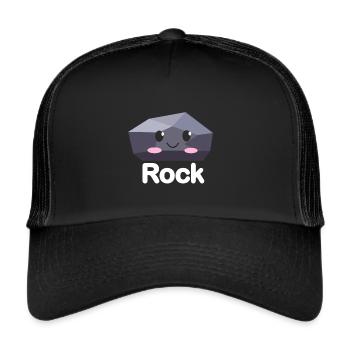 Ciseaux Papier Pierre Drôle Groupe Kawaii - Casquette trucker  - noir/noir - Devant