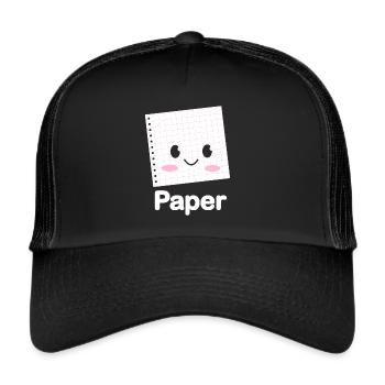Ciseaux Papier Pierre Drôle Groupe Kawaii - Casquette trucker  - noir/noir - Devant