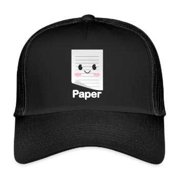 Ciseaux Papier Pierre Drôle Groupe Kawaii - Casquette trucker  - noir/noir - Devant