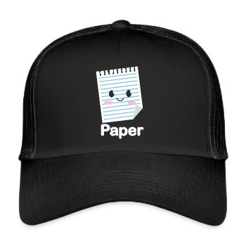 Ciseaux Papier Pierre Drôle Groupe Kawaii - Casquette trucker  - noir/noir - Devant