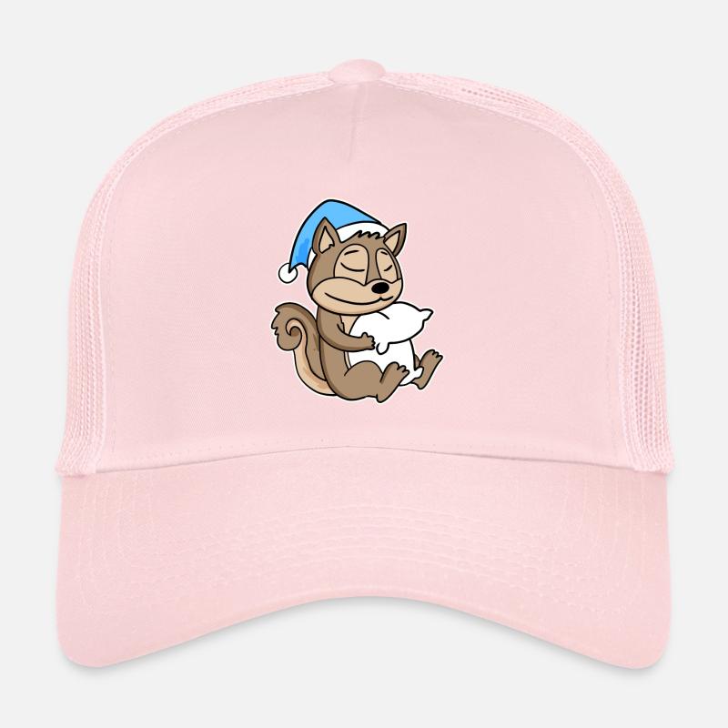 Squirrel with pillow and sleepy cap Trucker Cap