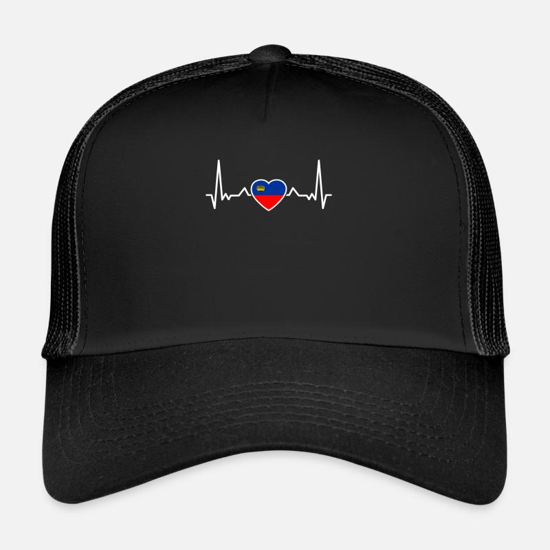 Liechtenstein Heartbeat Drapeau du Liechtenstein Casquette trucker 
