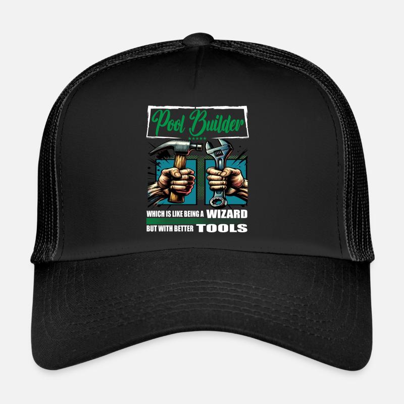 Profession de constructeur de piscine disant ouvrier Casquette trucker 