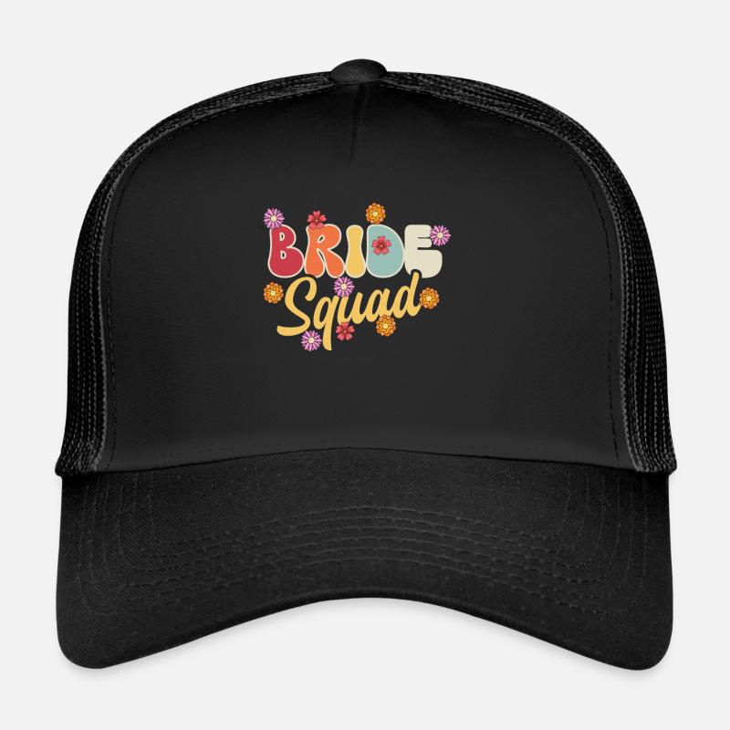 Groovy mariée fête de mariage mariée fleur fleurs Casquette trucker 