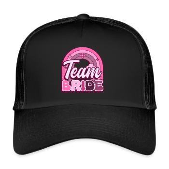 Groovy Bridal Wedding Party Bridal Flower Flowers - Trucker Cap - black/black - Front