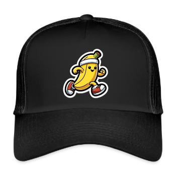 Banana at a running pace - Trucker Cap - black/black - Front