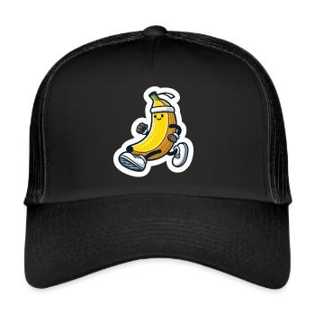 Sporty banana - Trucker Cap - black/black - Front