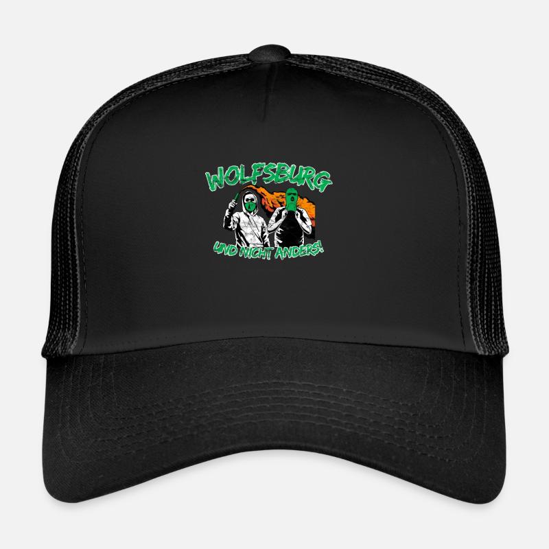 Wolfsburg und nicht anders UPDATE - Trucker Cap - Schwarz/Schwarz