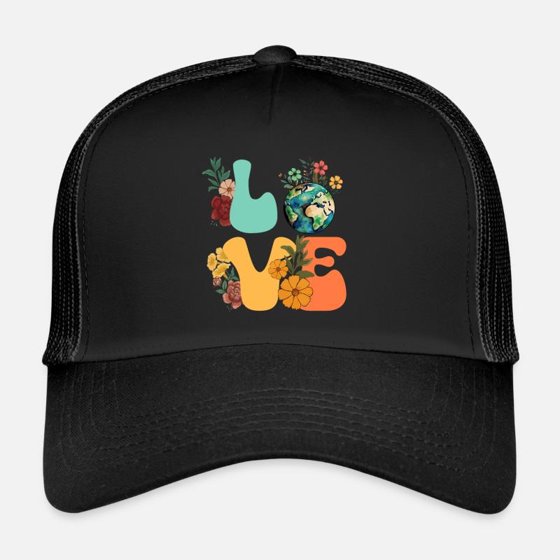 Erde Tag Groovy Hippie 70s Retro Retro Trucker Cap