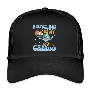 Erde Tag Groovy Hippie 70s Retro Retro - Trucker Cap - Schwarz/Schwarz - Vorne