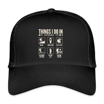Lustiges Wandern Geschenk - Trucker Cap - Schwarz/Schwarz - Vorne