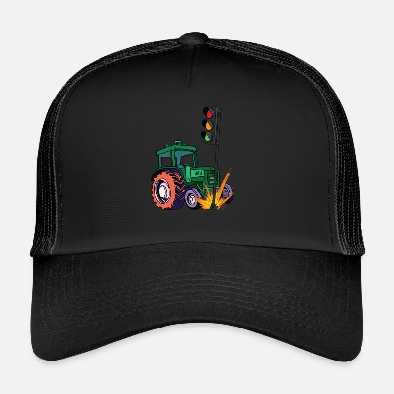 Die Ampel muss weg! Traktor rammt Ampel - Trucker Cap - Schwarz/Schwarz