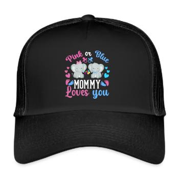 Pink Or Blue Mama Loves You Sex - Trucker Cap - black/black - Front