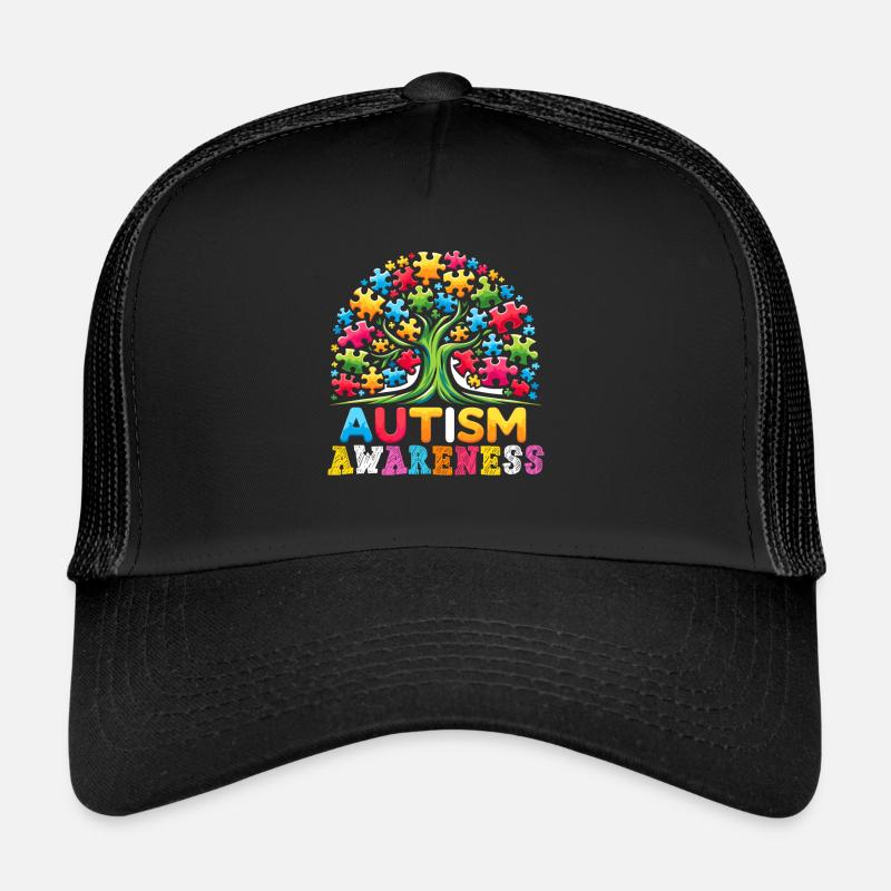 Autism Awareness puzzles piece Trucker Cap