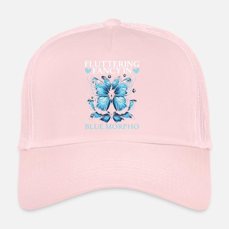 Papillon amoureux insecte insecte bleu Morpho papillon Casquette trucker 