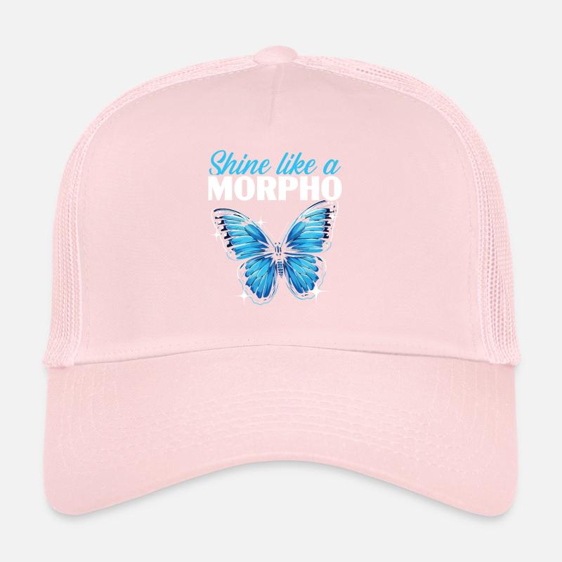Papillon amoureux insecte insecte bleu Morpho papillon Casquette trucker 