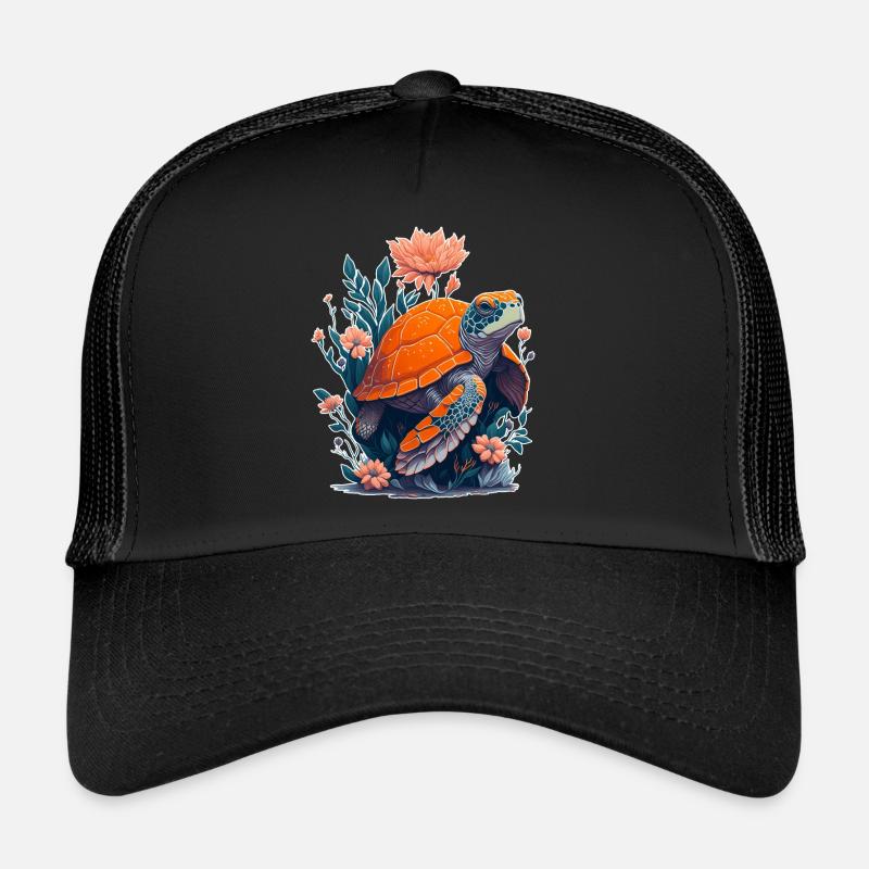 Motif Fleurs Tortue Casquette trucker 
