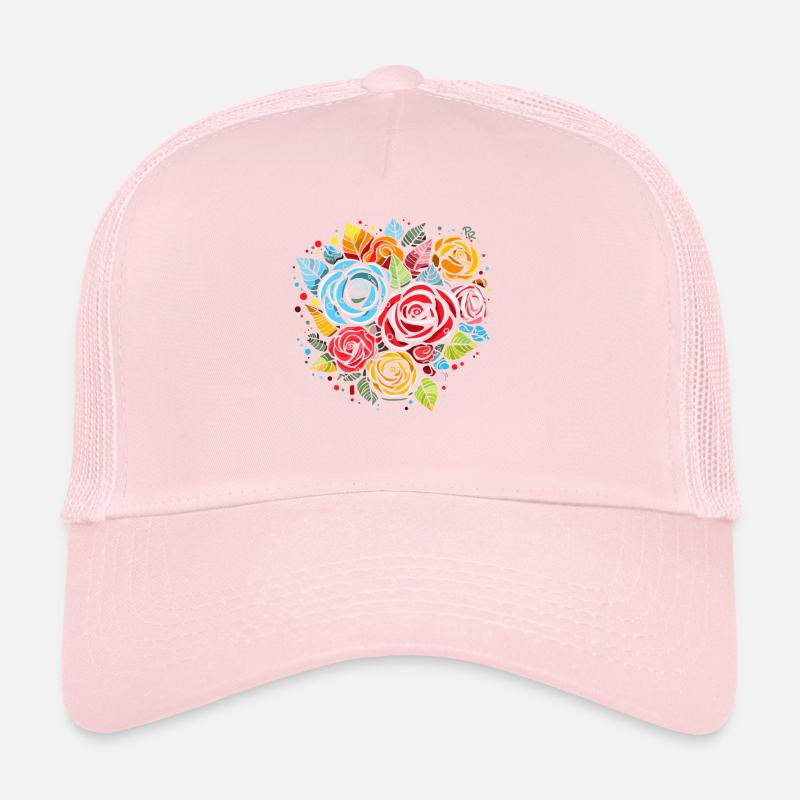 Une variété de roses et de fleurs Casquette trucker 